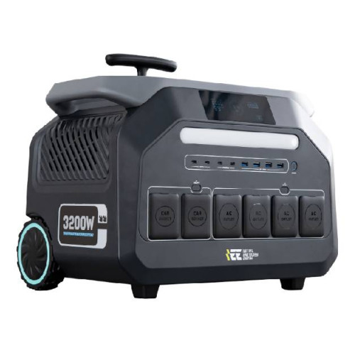 Портативна зарядна станція Singo3000, 3200W/2048Wh LiFePO₄, MPPT 1000W max, 2xDC5521-12V-8A, CarPort-12V-10A, 4xAC230V, 4xUSB-A-15W, 4xUSB 1.5 h, 4xUSB-C-100W, Wi-Fi, Bluetooth, charge 1.5 h, 445*298*371 мм,24.4 кг