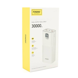 Power Bank FONENG P55 30000mAh, 2*USB+Tepe-C, White, 0.580kg, Box