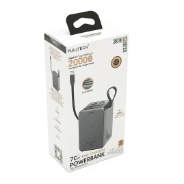 PowerBank FULLTECH FP33 20000mAh, 70W, Input: (Type-C), Output: (USB, 2*Type-C), індикація заряду, 0,440kg, Gray, Box