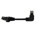 Патч-корд литий FTP, RJ45(прямий/кутовий), екранований, FTP5e 0.125m, patch D=4.9mm AWG28 1x90° CU, чорний, Q200
