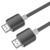 Кабель HOCO HDMI-HDMI 4Kx2K Ultra HD, 2m, v2,0, круглий Black, конектор Black, Blister