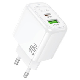 Набір СЗУ HOCO CS54A+ кабель Type-C/Type-C, 1xUSB+1xUSB-C, PD20W+QC3.0, кабель 1м, White, Box