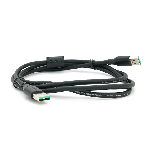 Кабель VEGGIEG UA-1.5, USB 2.0 AM/AM, 1.5m, 1 ферит, Black