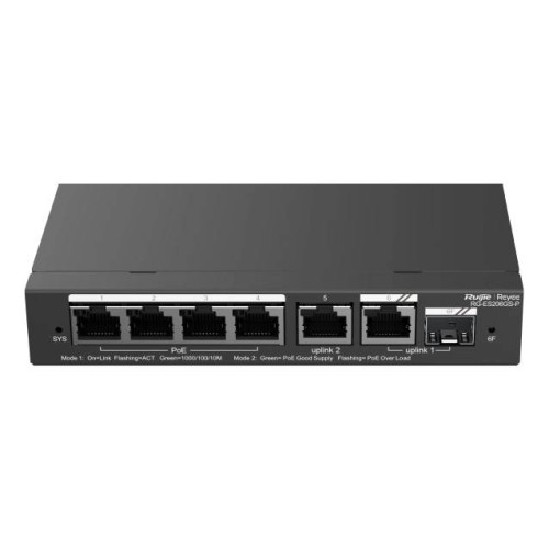 6-портовий гігабітний інтелектуальний POE комутатор Ruijie RG-ES206GS-P