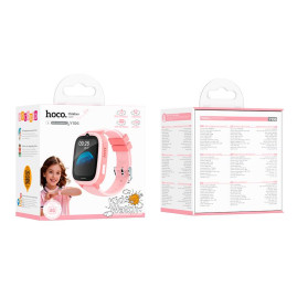 Дитячий смарт годинник Hoco Y106, 4G, GPS, Wi-Fi, HD камера, 1.83" HD-дисплей, дзвінки, відеодзвінки, голосові повідомлення, Pink, Box