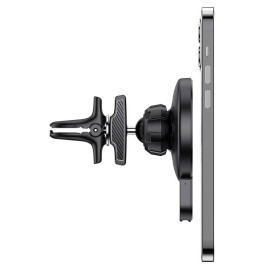 Автотримач HOCO СА85+ Wireless Charging 15W, кріплення на решітку, магніт, Black, Box