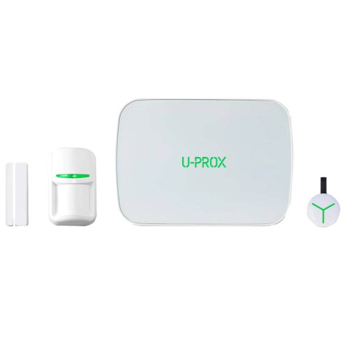 Комплект бездротової охоронної сигналізації U-Prox MPX G KF kit White (прилад охоронний MPX G, датчик руху PIR, геркон WDC, брелок Keyfob)
