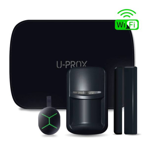 Комплект бездротової сигналізації U-Prox MPX L KF kit Black (прилад охоронний MPX L, датчик руху PIR, геркон WDC, брелок Keyfob)