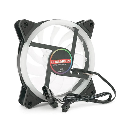 Кулер корпусний 12025 DC sleeve fan 3pin + 4pin - 120*120*25мм, 12V, 1100об/хв, Green, двосторонній