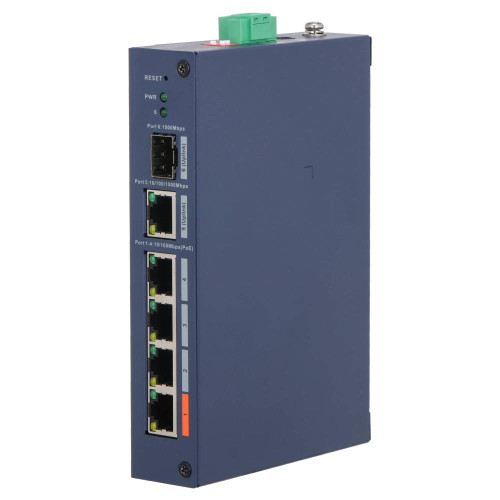 Керований 4-портовий комутатор DH-CHS4106-4ET-60, з 4-ма портами POE 100Мбіт + 1 порт UP-Link 1000Мбіт + 1 порт SFP 1000Мбіт, 154.3×110.4×30 мм