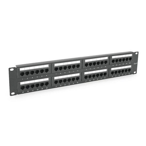 Патч-панель 48 порту UTP DUAL кат 6Е 19" 2U не екранована чорна Q20