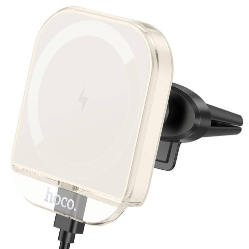 Автоутримувач HOCO HW17+ Wireless Charging 15W, кріплення на торпеду, затискач 50-90мм, Black, Box