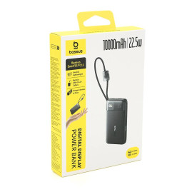 PowerBank Baseus EnerFill FC11 Digital Display Fast Charge 10000mAh 22.5W, 2*USB+Type-C, PD3.0, QC3.0, Black, Q20