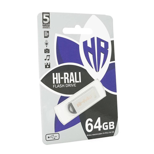 Флеш-накопичувач Hi-Rali Fit, USB 2.0, 64GB, Metal, Blister