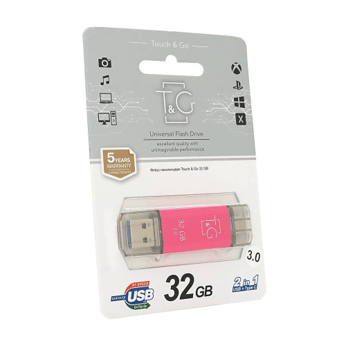 Флеш-накопичувач T&G 009 Star F, USB 3.0+Type-C, 32GB, Metal, Blister